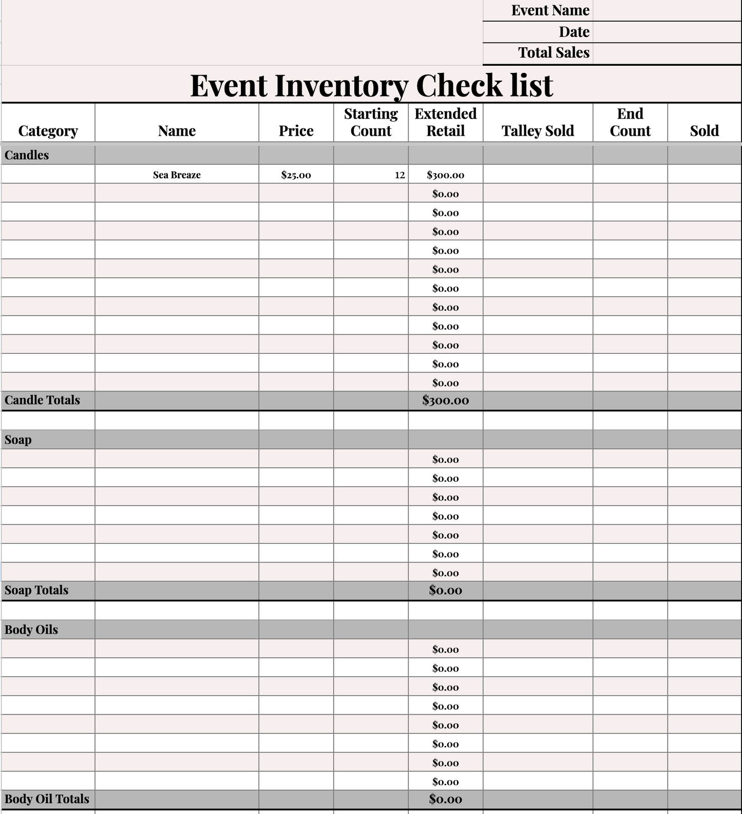 Inventory & Event Tracker Bundle with Workbook - BusinessBoosters