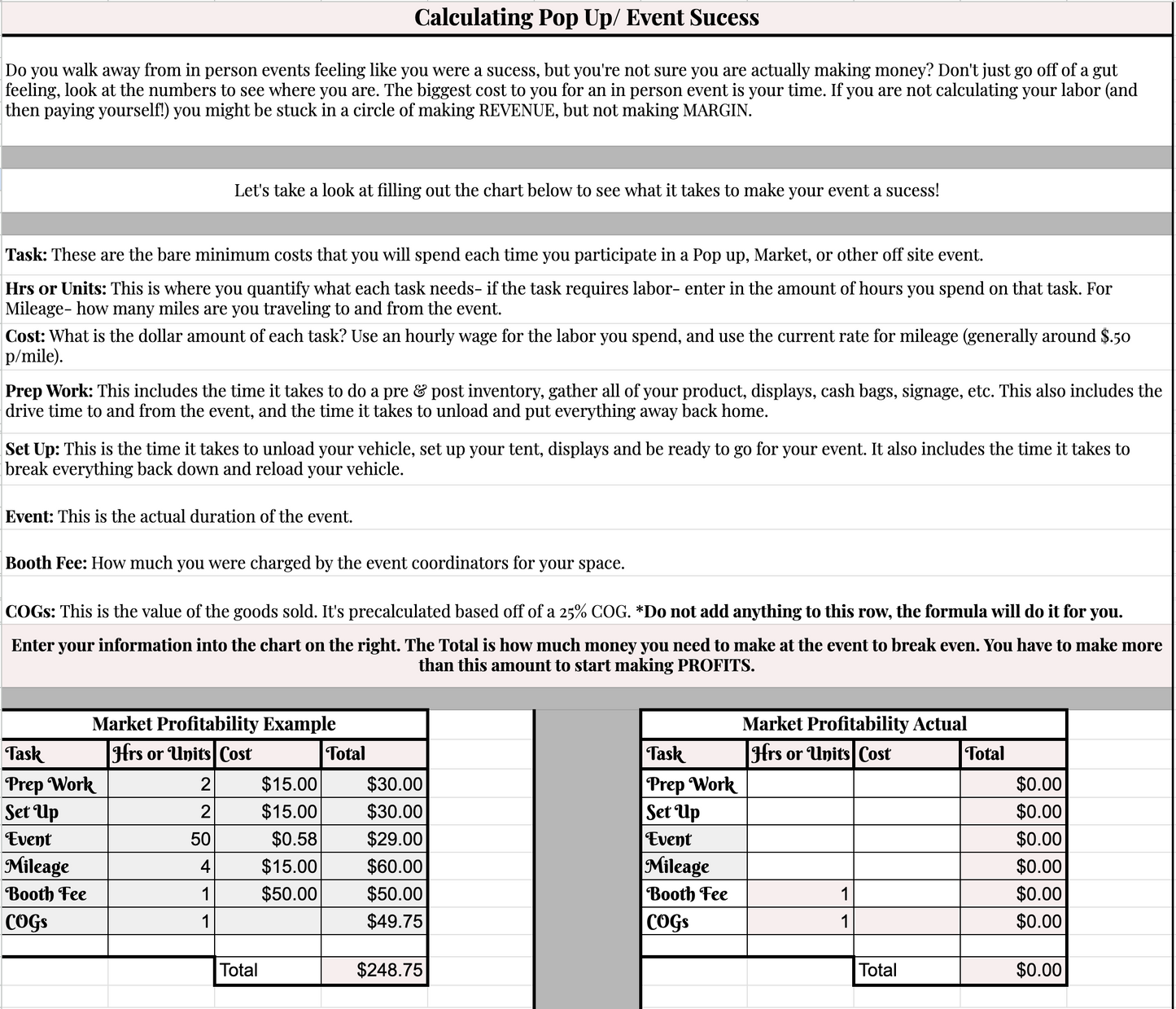 Inventory & Event Tracker Bundle with Workbook - BusinessBoosters