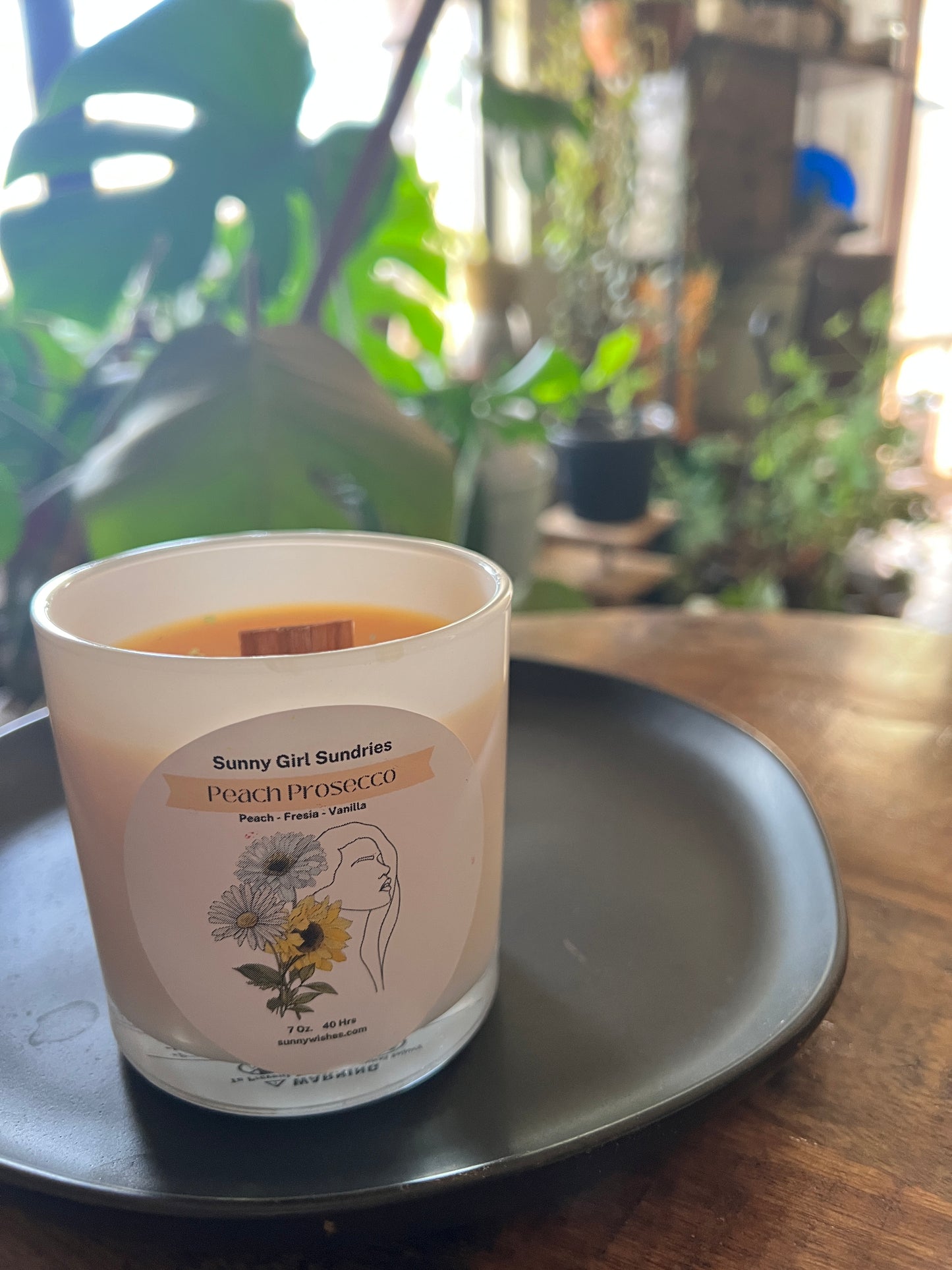 Peach Prosecco Wood Wick Candle