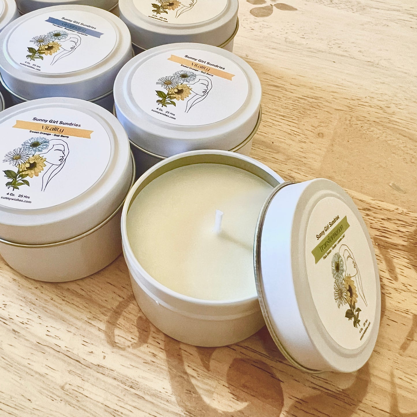 Custom Labeled Candles 4 oz Tins