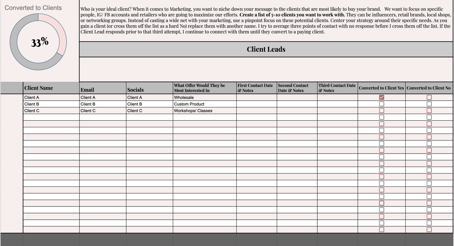 Blink Book Digital Organizer: Client Leads Tracker