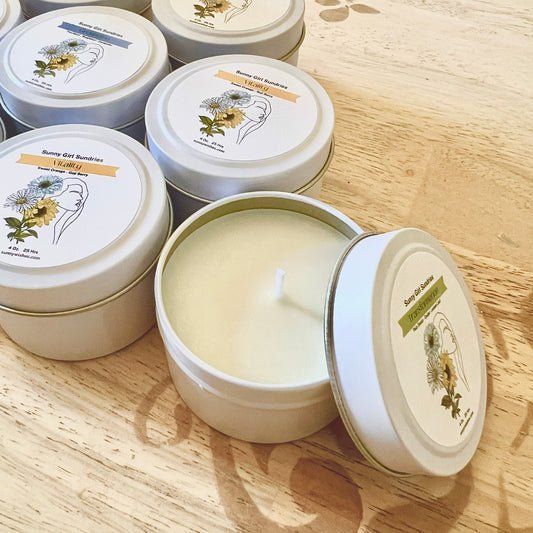 Custom Labeled Candles 4 oz Tins